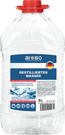 aroso 21023 AROSO Destilliertes Wasser 5.0 Liter Desztilált víz