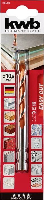 kwb 048700 Keményfém, Wolframacél Többcélú fúró 1 db 10 mm Teljes hossz 120 mm Hengeres befogószár 1 2. kép