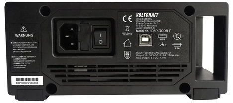VOLTCRAFT DSP-3008 F Labortápegység, szabályozható 0 - 30 V 0 - 8 A 120 W USB ventilátor nélkül Kime 5. kép
