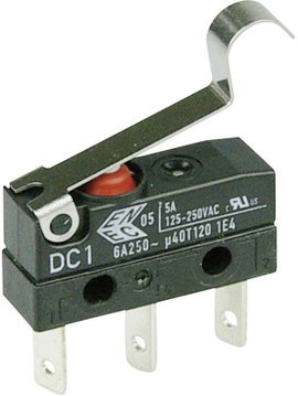 Szubminiatűr kapcsoló, 250 V/AC 1 váltó Laposérintkezős dugó 2,8 x 0,5 mm 250 V/AC IP67 Cherry Switc