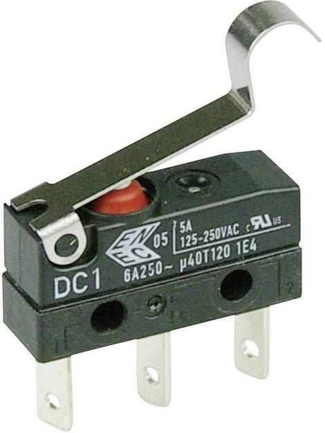 Szubminiatűr kapcsoló, 250 V/AC 1 váltó Laposérintkezős dugó 2,8 x 0,5 mm 250 V/AC IP67 Cherry Switc