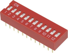 DIP kapcsoló DSR-12 12pólusú Tru Components