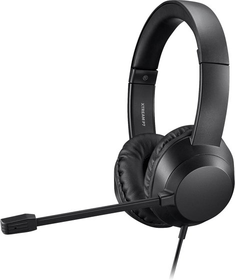 Adesso Xtream P7 AI Copilot Headset On Ear headset Vezetékes Stereo Fekete-melírozott Headset Számít