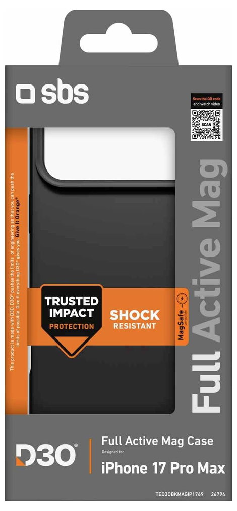 sbs mobile Cover Apple iPhone 17 Pro Max Fekete MagSafe kompatibilis TED3OBKMAGIP1769 2. kép