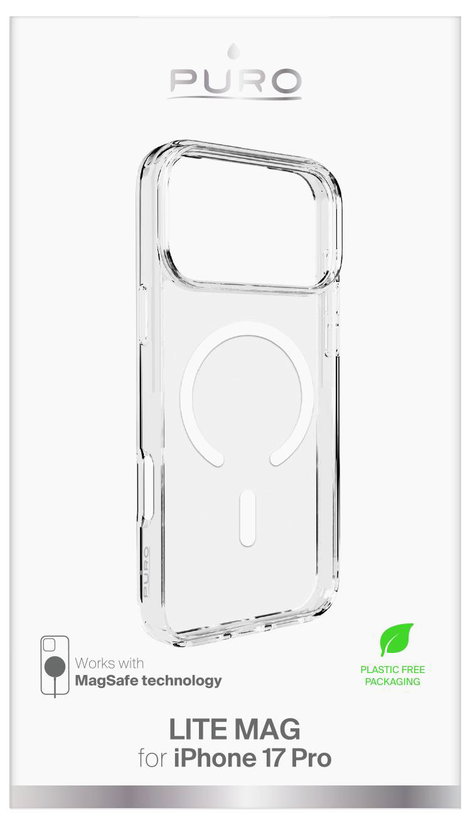 Puro Cover Apple iPhone 17 Pro Átlátszó, Fehér MagSafe kompatibilis PUIPC17P63LITEMAGTR 2. kép
