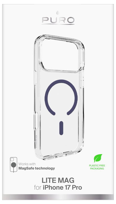 Puro Cover Apple iPhone 17 Pro Átlátszó, Kék MagSafe kompatibilis PUIPC17P63LITEMDKBL 2. kép