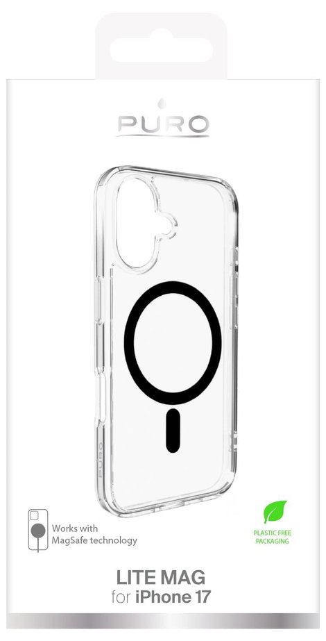 Puro Cover Apple iPhone 17 Átlátszó, Fekete MagSafe kompatibilis PUIPC1763LITEMBLK 2. kép