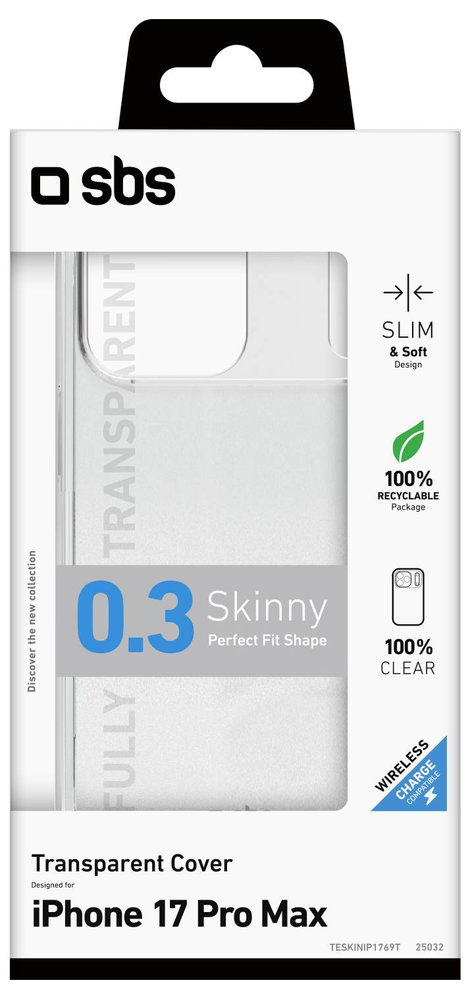 sbs mobile Skinny Cover Apple iPhone 17 Pro Max Átlátszó TESKINIP1769T 2. kép
