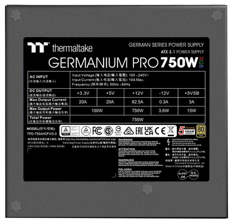Thermaltake AC/DC beépíthető tápegység 750 W ATX 80PLUS® Gold 6. kép