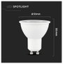 V-TAC 218746 SMD LED EEK F (A - G) GU10 7.5 W = 70 W Fehér 1 db 3. bélyegkép