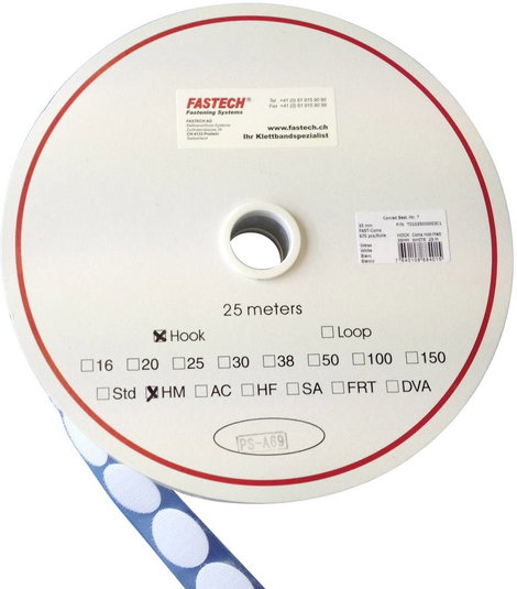 FASTECH® Tépőzár pont Felragasztáshoz forró olvadék Horgos fél (Ø) 35 mm Fehér 5 m