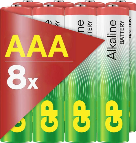 GP AAA Batterie GP Alkaline 1,5V 8 Stück Mikroelem 1.5 V 8 db