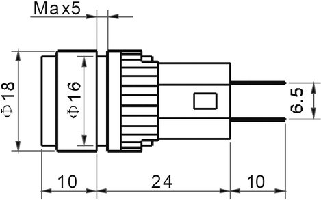LED-es jelzőlámpa 24V piros AD16-16A/24V/R 2. kép