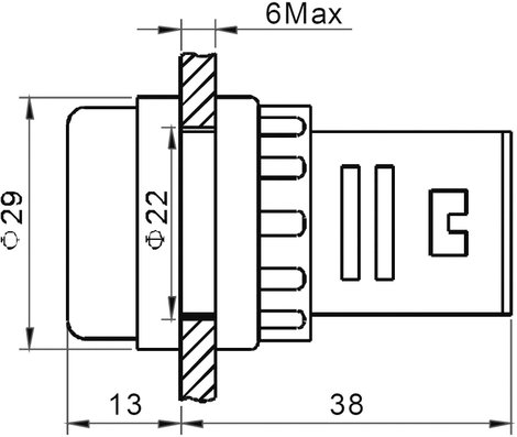 LED-es jelzőlámpa 24V fehér AD16-22DS/24V/W 2. kép