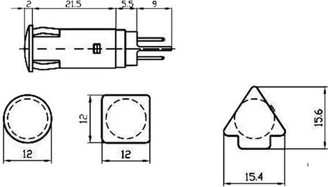 Szimbólumos LED-es jelzőlámpa 24 V, Ø 10 mm, piros, nyíl, Signal Construct SKIH10024 2. kép