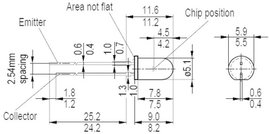 Fototranzisztor 5mm Osram Components SFH 300 FA-3/4