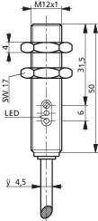 Fénysorompó, reflexiós fénydetektor hatótáv 300mm M12 menettel Contrinex LTK-1120-303 2. kép