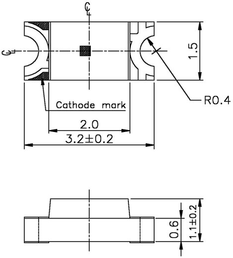 SMD LED 15 mcd, 140°, 20 mA, 2 V, zöld-sárga, 1206, Everlight 15-21SYGC/S530-E1/TR8 2. kép