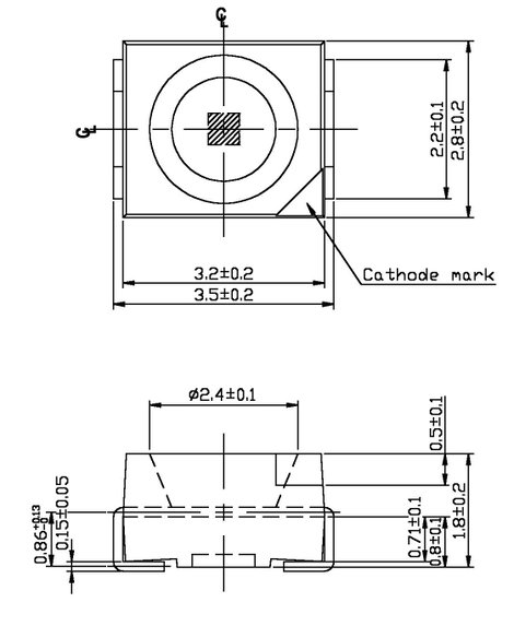 Ultrafényes LED PLCC2 900 mcd, 120°, 20 mA, 3,5 V, fehér, Everlight 67-21UWC/S400-X9/TR8 2. kép