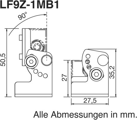 Rögzítő elem a LUMIFA LED-es LF1B-A/B/C és LF1B-NA/B/C géplámpákhoz, Idec LF9Z-1MB1 2. kép