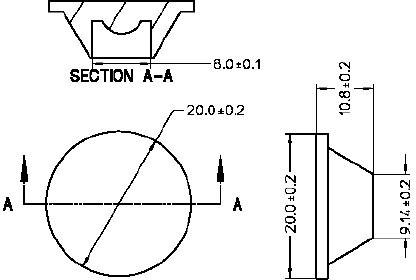 Kollimátor lencse Avago ASMT-Mxxx LED-ekhez, szög: 30 °, Avago Technologies ASMT-M030 2. kép
