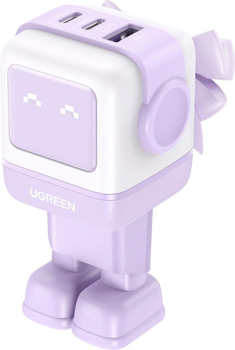 UGREEN Uno RG Töltőadapter 65 W USB-C® alj, USB-C® alj, USB-A alj Rózsaszín Beltér 2. kép