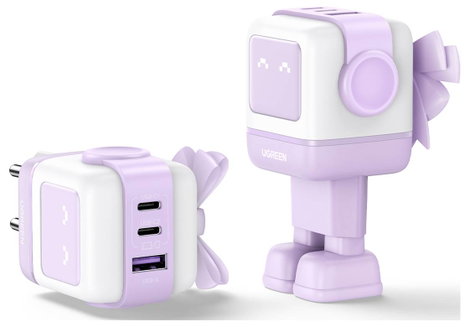 UGREEN Uno RG Töltőadapter 65 W USB-C® alj, USB-C® alj, USB-A alj Rózsaszín Beltér 5. kép