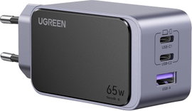 UGREEN Nexode S Töltőadapter 65 W USB-C® alj, USB-C® alj, USB-A alj Szürke Beltér