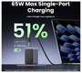 UGREEN Nexode S Töltőadapter 65 W USB-C® alj, USB-C® alj, USB-A alj Szürke Beltér 5. bélyegkép