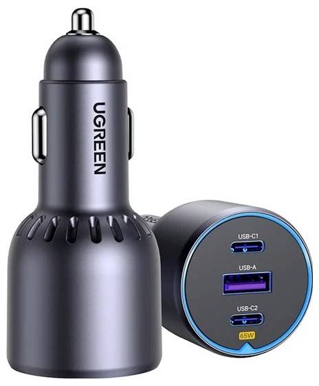 UGREEN 35024 Autós töltőállomás 75 W USB 2.0 alj, A típus, USB-C® alj, USB-C® alj Szürke Személygépk