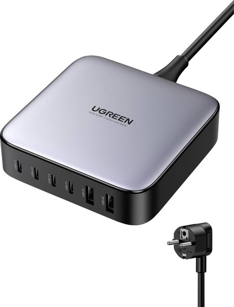 UGREEN 40914 Tápegység / tápellátás 200 W USB 2.0 alj, A típus, USB 2.0 alj, A típus, USB-C® alj, US