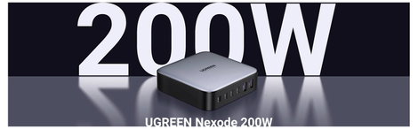 UGREEN 40914 Tápegység / tápellátás 200 W USB 2.0 alj, A típus, USB 2.0 alj, A típus, USB-C® alj, US 3. kép