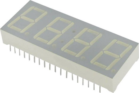 4 digites kijelző, 14 mm, 6400 mcd, piros, Kingbright CA56-11EWA