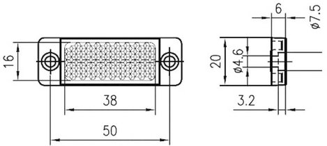 Fényvisszaverő prizma, ragasztható/csavarozható, Leuze Electronic TKS 20 x 40 2. kép