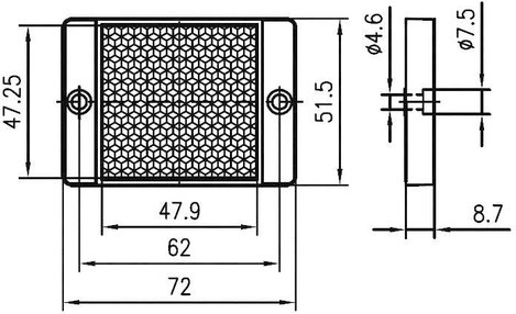 Fényvisszaverő prizma, ragasztható/csavarozható, Leuze Electronic TKS 50 x 50 2. kép