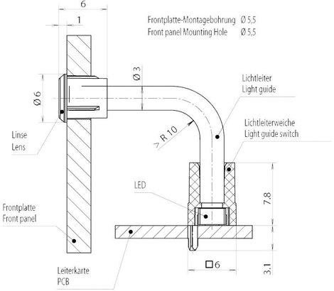 Flexibilis fényvezető SMD LED-hez, Mentor 1216.1013 2. kép