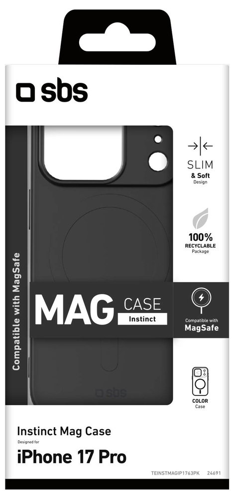 sbs mobile Instinct Cover Apple iPhone 17 Pro Fekete MagSafe kompatibilis TEINSTMAGIP1763PK 2. kép