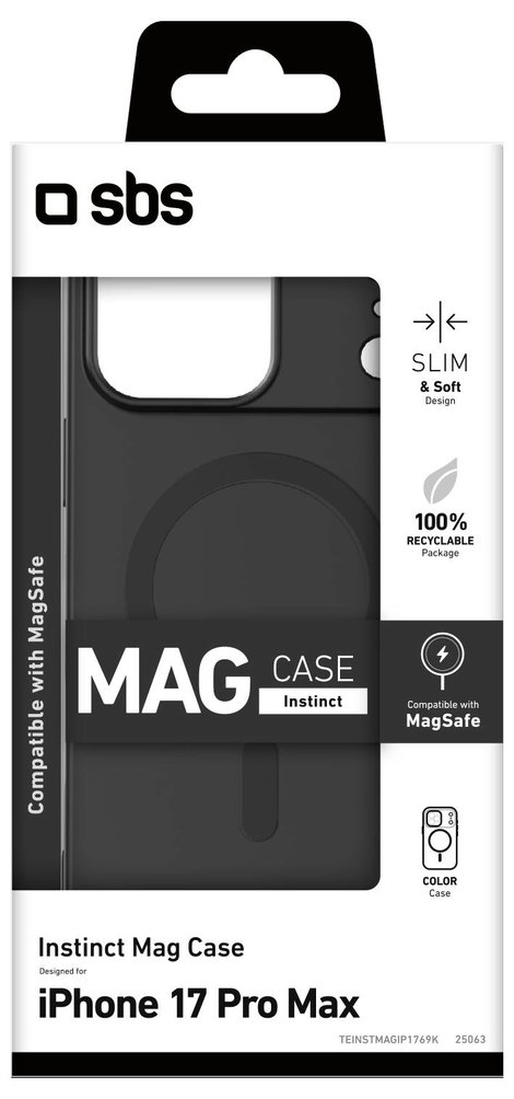 sbs mobile Instinct Cover Apple iPhone 17 Pro Max Fekete MagSafe kompatibilis TEINSTMAGIP1769K 2. kép