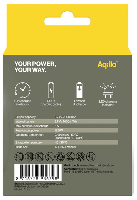 Aqiila Akku USB-C® akku Lítiumion 2000 mAh 3.7 V 1 db 10. kép