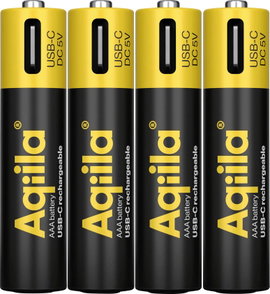 Aqiila Akku USB-C® akku Lítiumion 600 mAh 1.5 V 4 db