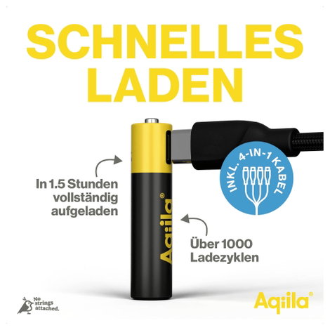 Aqiila Akku USB-C® akku Lítiumion 600 mAh 1.5 V 4 db 3. kép