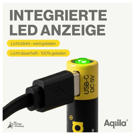 Aqiila Akku USB-C® akku Lítiumion 600 mAh 1.5 V 4 db 4. kép