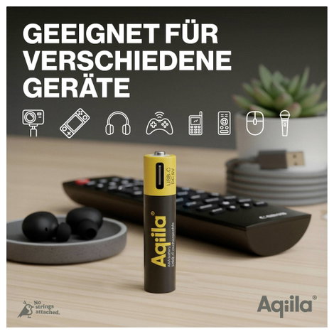 Aqiila Akku USB-C® akku Lítiumion 600 mAh 1.5 V 4 db 5. kép