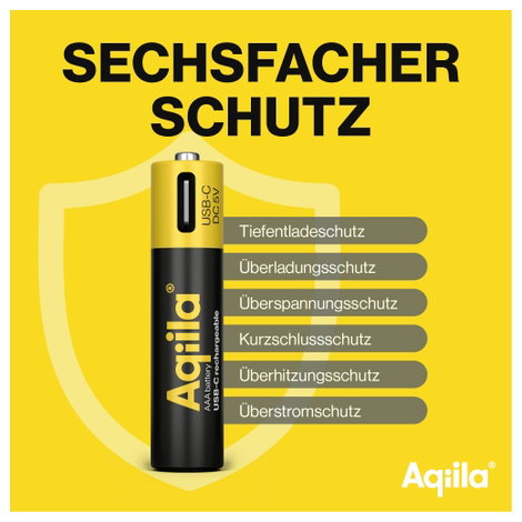 Aqiila Akku USB-C® akku Lítiumion 600 mAh 1.5 V 4 db 6. kép