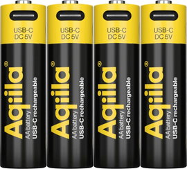 Aqiila Akku USB-C® akku Lítiumion 2000 mAh 1.5 V 4 db