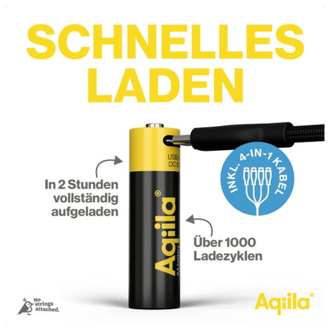 Aqiila Akku USB-C® akku Lítiumion 2000 mAh 1.5 V 4 db 3. kép