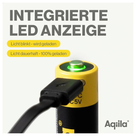 Aqiila Akku USB-C® akku Lítiumion 2000 mAh 1.5 V 4 db 4. kép