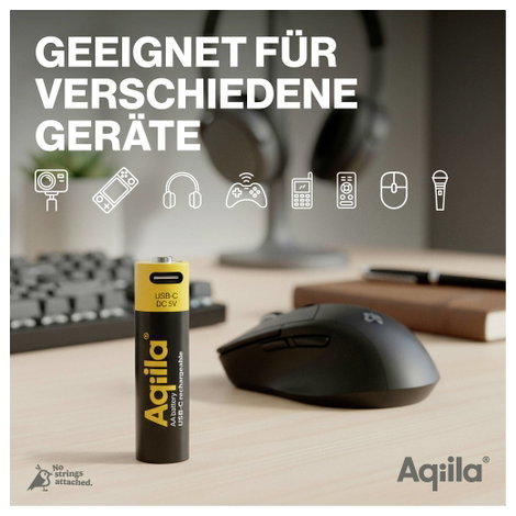 Aqiila Akku USB-C® akku Lítiumion 2000 mAh 1.5 V 4 db 5. kép