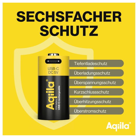 Aqiila Akku Speciális akku CR-123A Lítiumion 3 V 750 mAh 2 db 6. kép