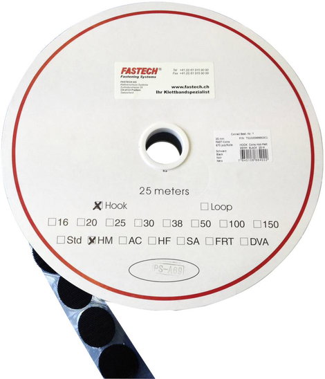 FASTECH® Tépőzár pont Felragasztáshoz forró olvadék Horgos fél (Ø) 20 mm Fekete 5 m